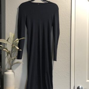 Blue Long-sleeve Dress.